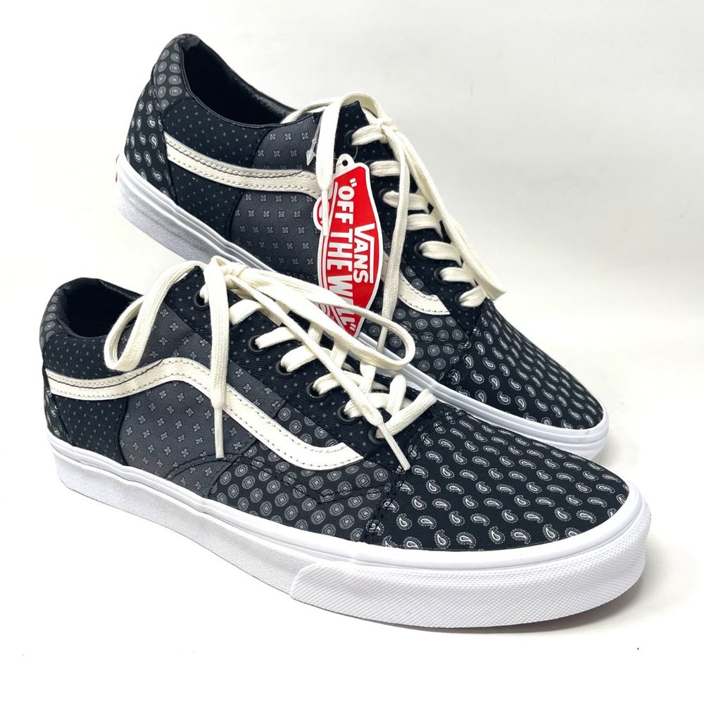 Vans Old Skool Black Womens Size Low Top Skateboarding White Canvas VN0A3WKT9XJ